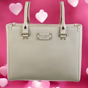 Authentic Kate Spade White Leather Tote Bag